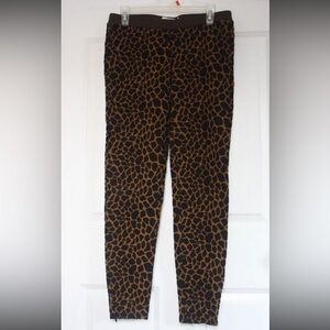 Anthropologie Hi-Line animal print zipper tights